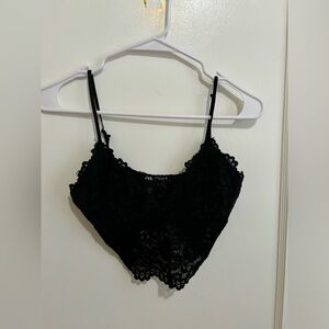 Black Zara lace crop top